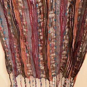 Bohemian multicolor scarf with fringe